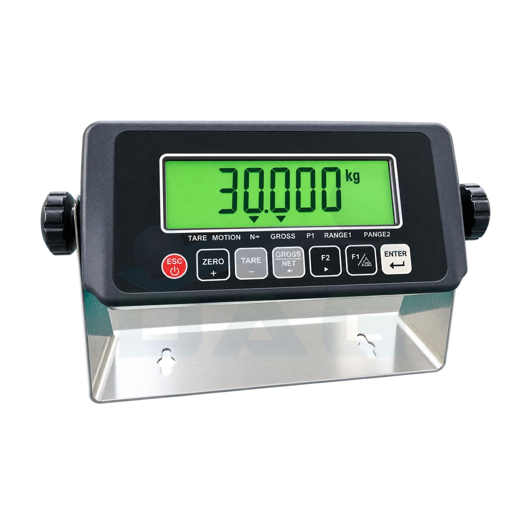 Indicador de peso Utilcell Modelo DP100, vista en perspectiva