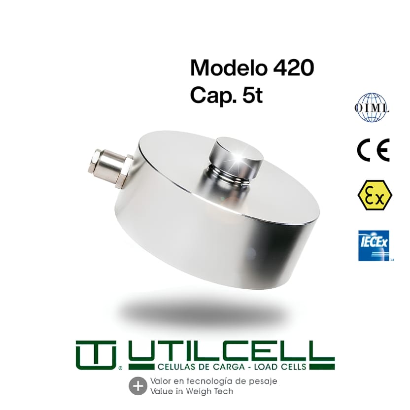 Celda de carga tipo disco Utilcell modelo 420 de 5 toneladas