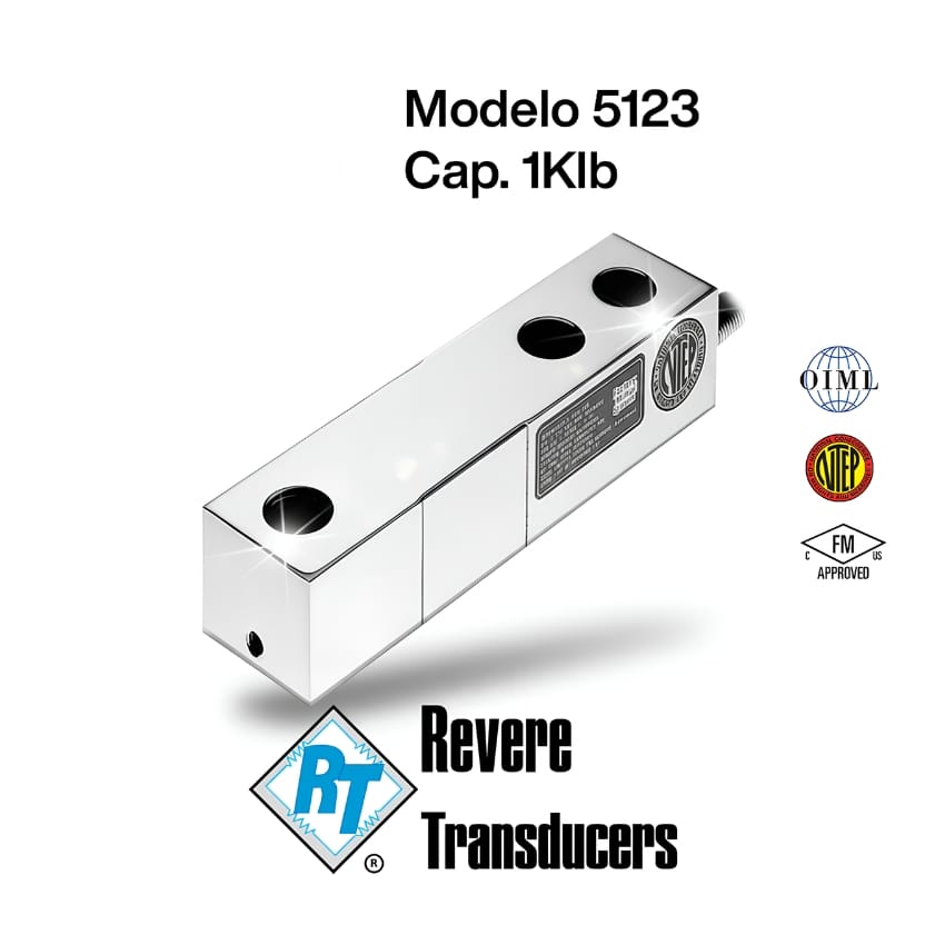 Celda de carga tipo barra Revere Transducers modelo 5123 de 1 klb