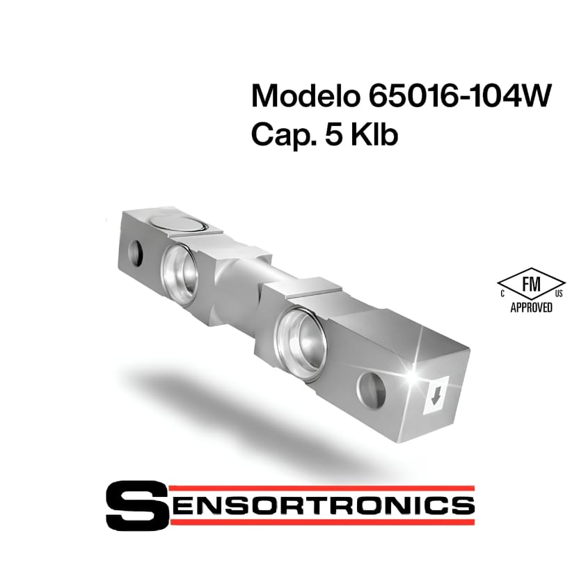 Celda de carga tipo doble apoyo Sensortronics modelo 65016-104W de 5 klb