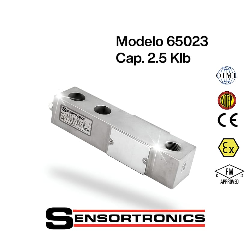 Celda de carga tipo barra Sensortronics modelo 65023 de 2.5 klb